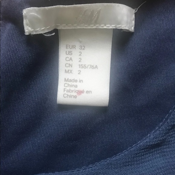 H&M Blue Long Balloon Sleeve Sheer Midi Dress 2 - Picture 2 of 8